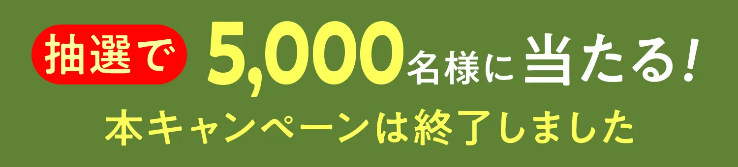 抽選で5,000名様に当たる！本キャンペーンは終了しました